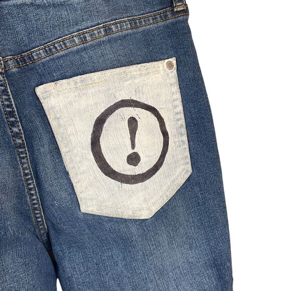 UPCYCLED Women's Jeans Size 4 Handpainted Back Pockets - Picture 11 of 14